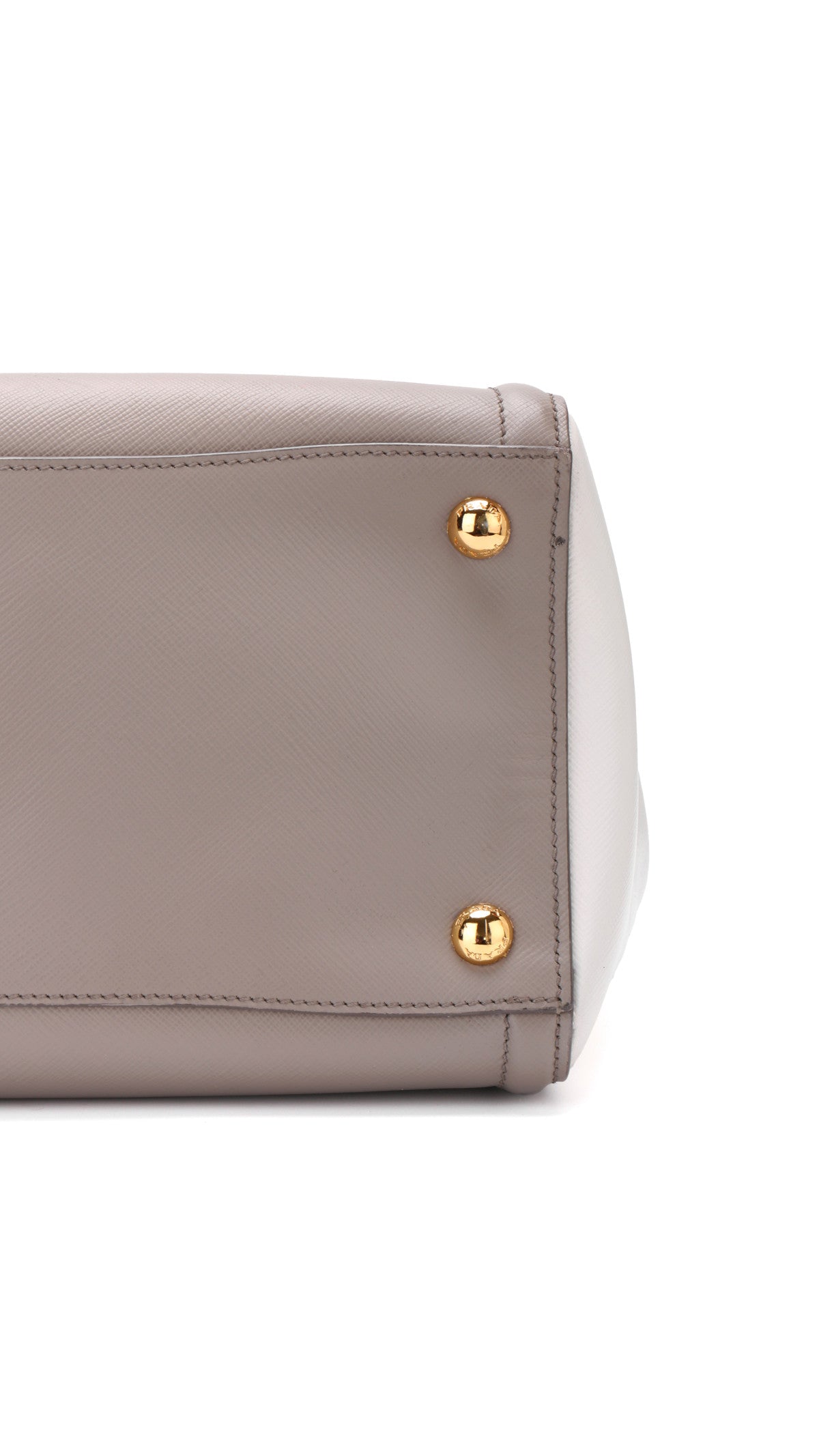 Prada Galleria Double Zip Tote Saffiano Bag - Grey/White