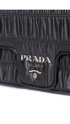 Prada Gaufre Chain Nappa Shoulder Bag - Black