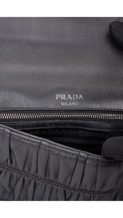 Prada Gaufre Chain Nappa Shoulder Bag - Black