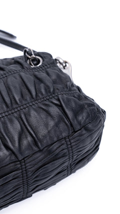 Prada Gaufre Shoulder Bag - Black