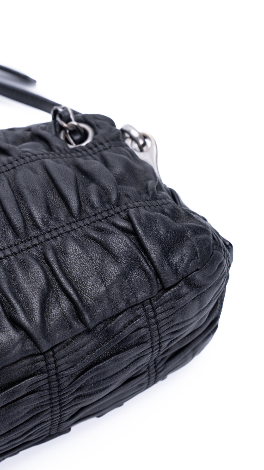 Prada Gaufre Shoulder Bag - Black