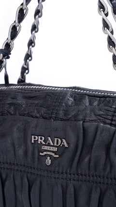 Prada Gaufre Shoulder Bag - Black