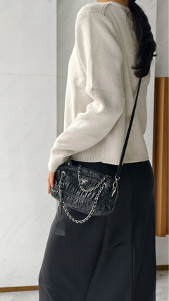 Prada Gaufre Shoulder Bag - Black