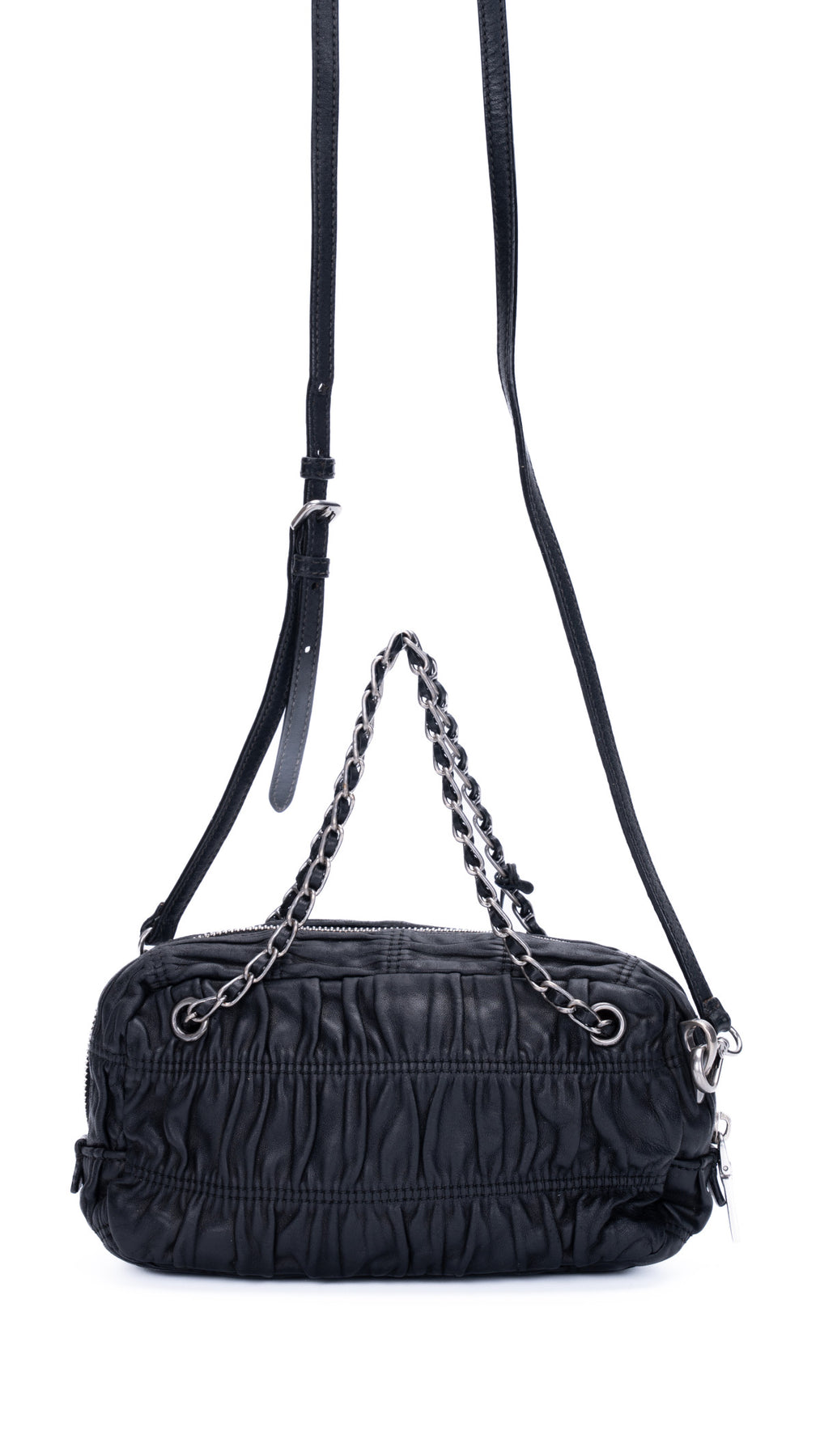 Prada Gaufre Shoulder Bag - Black
