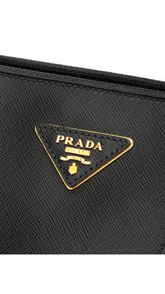 Prada Saffiano Lux Large Shoulder Bag - Black