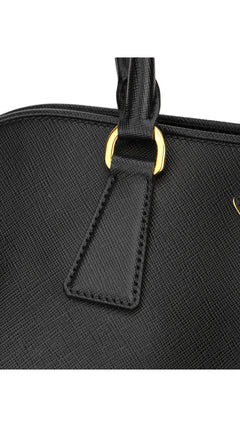 Prada Saffiano Lux Large Shoulder Bag - Black
