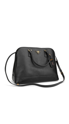 Prada Saffiano Lux Large Shoulder Bag - Black