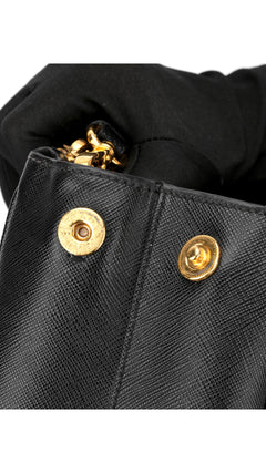 Prada Saffiano Lux Shoulder Bag Small - Black