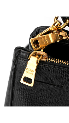 Prada Saffiano Lux Shoulder Bag Small - Black