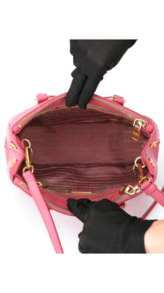 Prada Saffiano Lux Shoulder Bag Small - Pink
