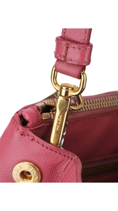 Prada Saffiano Lux Shoulder Bag Small - Pink