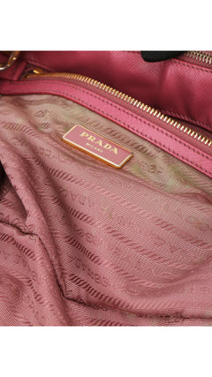 Prada Saffiano Lux Shoulder Bag Small - Pink