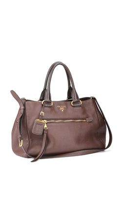 Prada Vitello Daino Tote Bag 2 - Brown