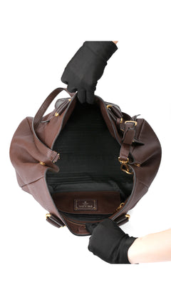Prada Vitello Daino Tote Bag 2 - Brown