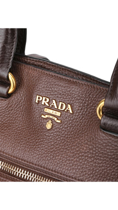 Prada Vitello Daino Tote Bag 2 - Brown