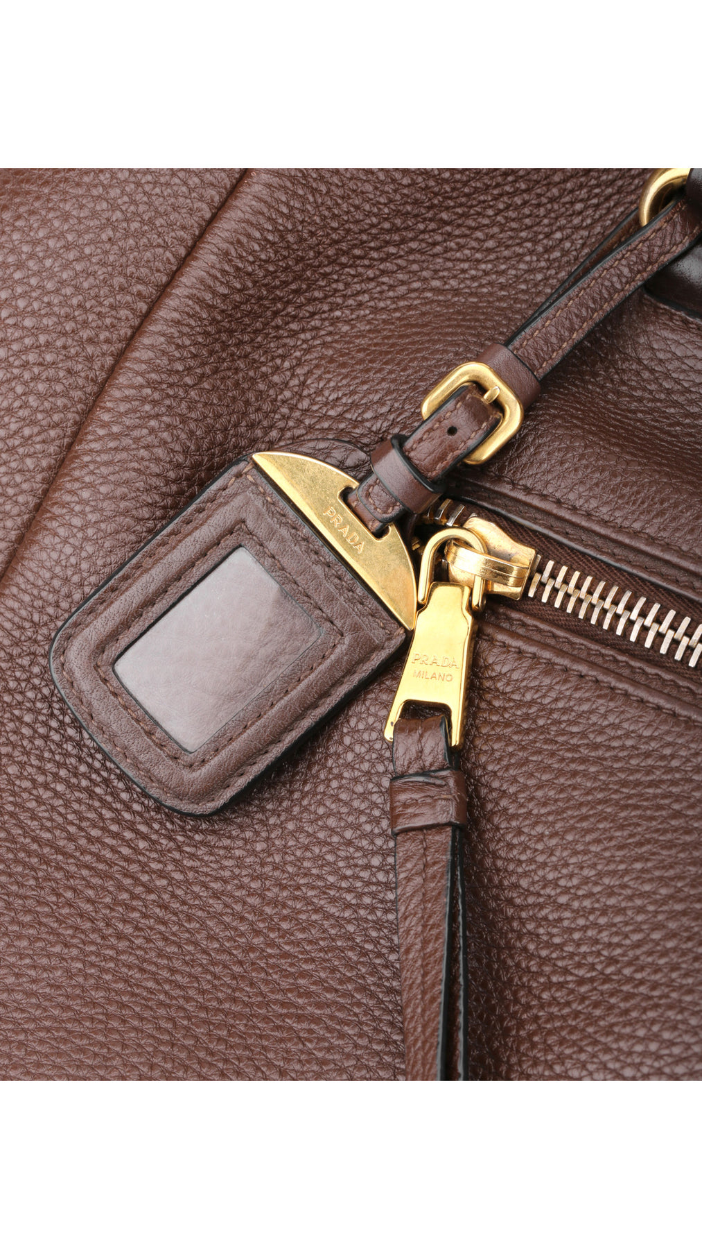 Prada Vitello Daino Tote Bag 2 - Brown