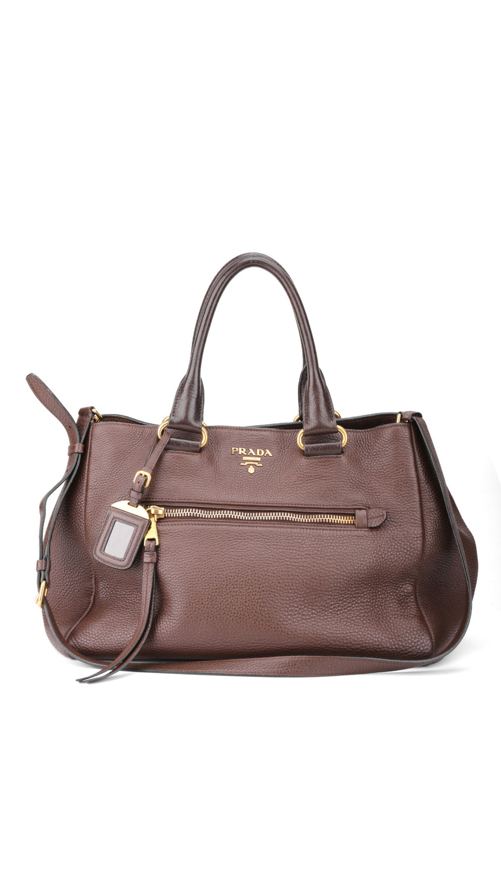 Prada Vitello Daino Tote Bag 2 - Brown