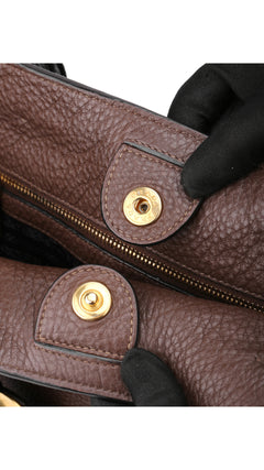 Prada Vitello Daino Tote Bag 2 - Brown