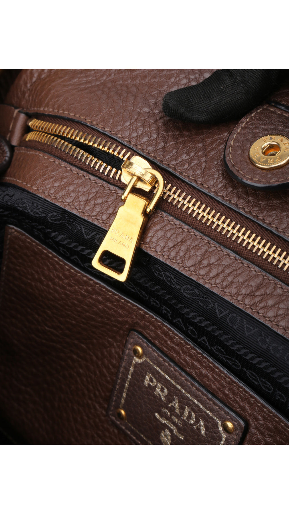 Prada Vitello Daino Tote Bag 2 - Brown