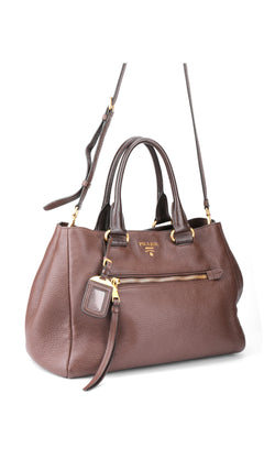 Prada Vitello Daino Tote Bag 2 - Brown