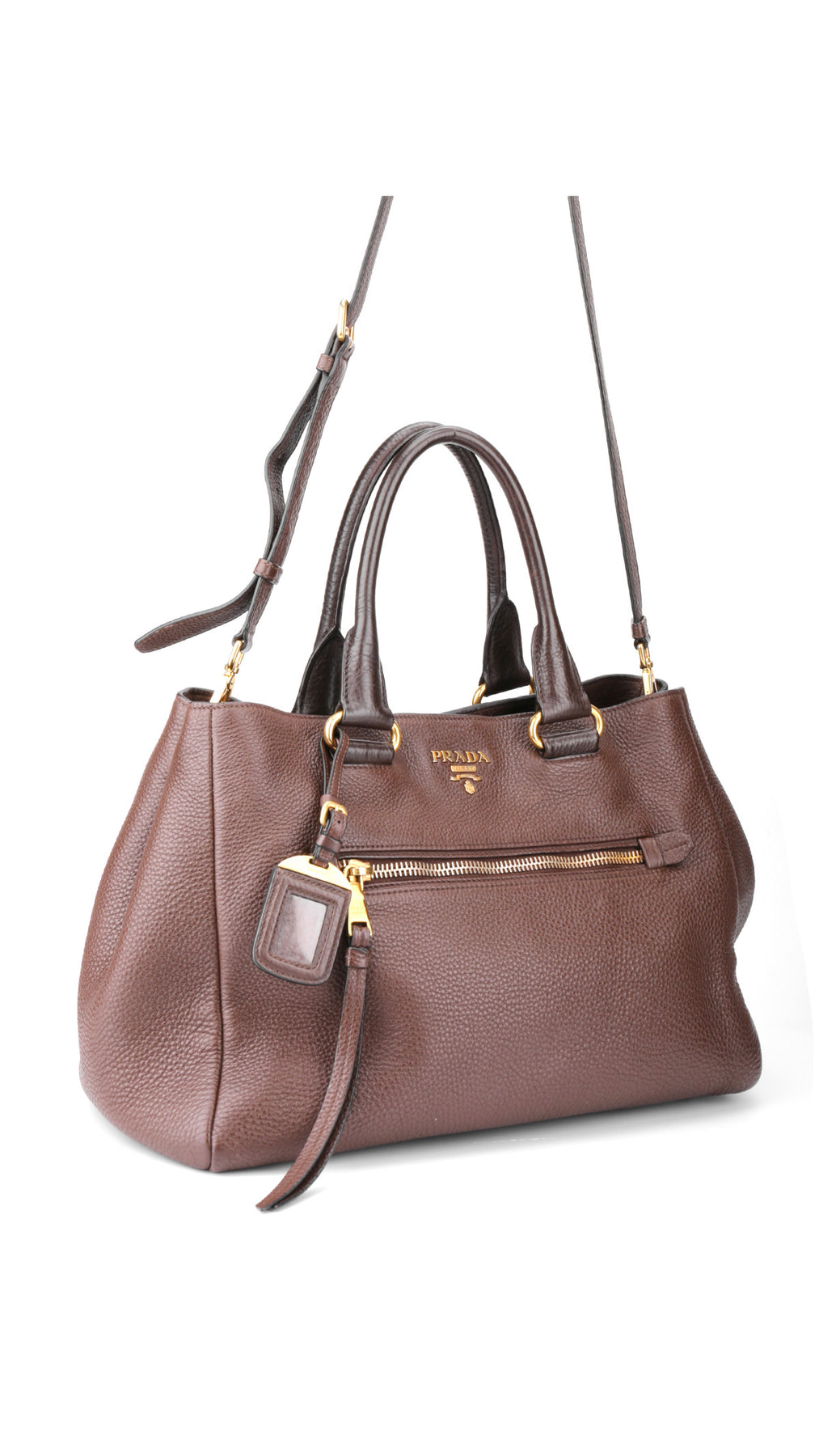 Prada Vitello Daino Tote Bag 2 - Brown