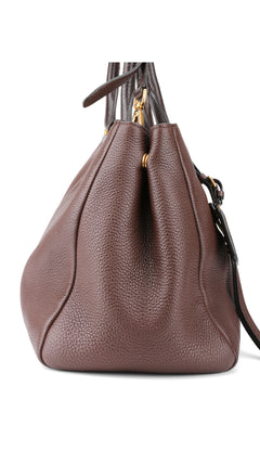 Prada Vitello Daino Tote Bag 2 - Brown