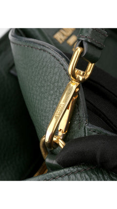 Prada Vitello Daino Tote Shoulder Bag - Green