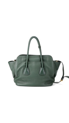 Prada Vitello Daino Tote Shoulder Bag - Green