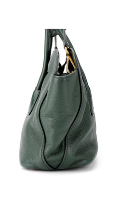 Prada Vitello Daino Tote Shoulder Bag - Green