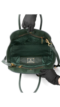 Prada Vitello Daino Tote Shoulder Bag - Green