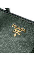 Prada Vitello Daino Tote Shoulder Bag - Green