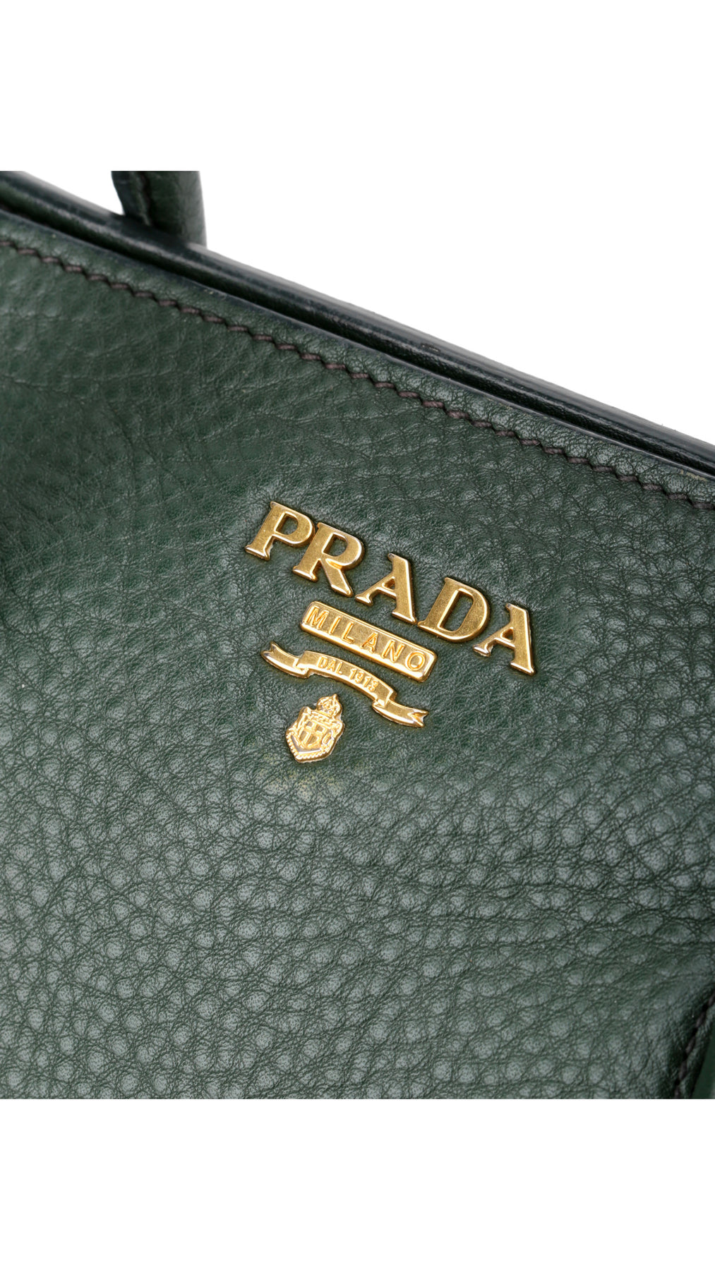 Prada Vitello Daino Tote Shoulder Bag - Green