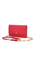 Prada Wallet On Chain Crossbody Bag - Coral Rose