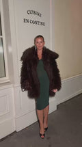 Carla Faux Fur Jacket - Chocolate Brown