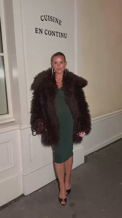 Carla Faux Fur Jacket - Chocolate Brown