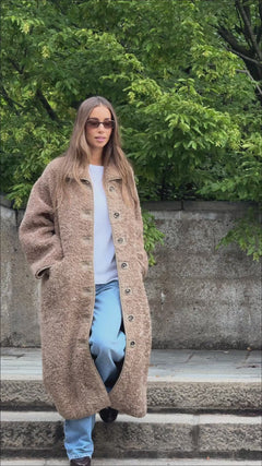 Ingrid Faux Shearling Coat - Camel