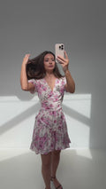 Aase Mini Flower Dress - Pink Floral