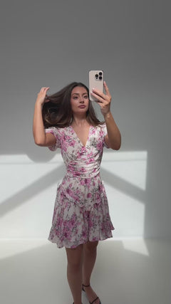 Aase Mini Flower Dress - Pink Floral