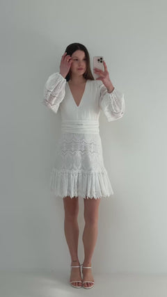 Lani Lace Mini Dress - White