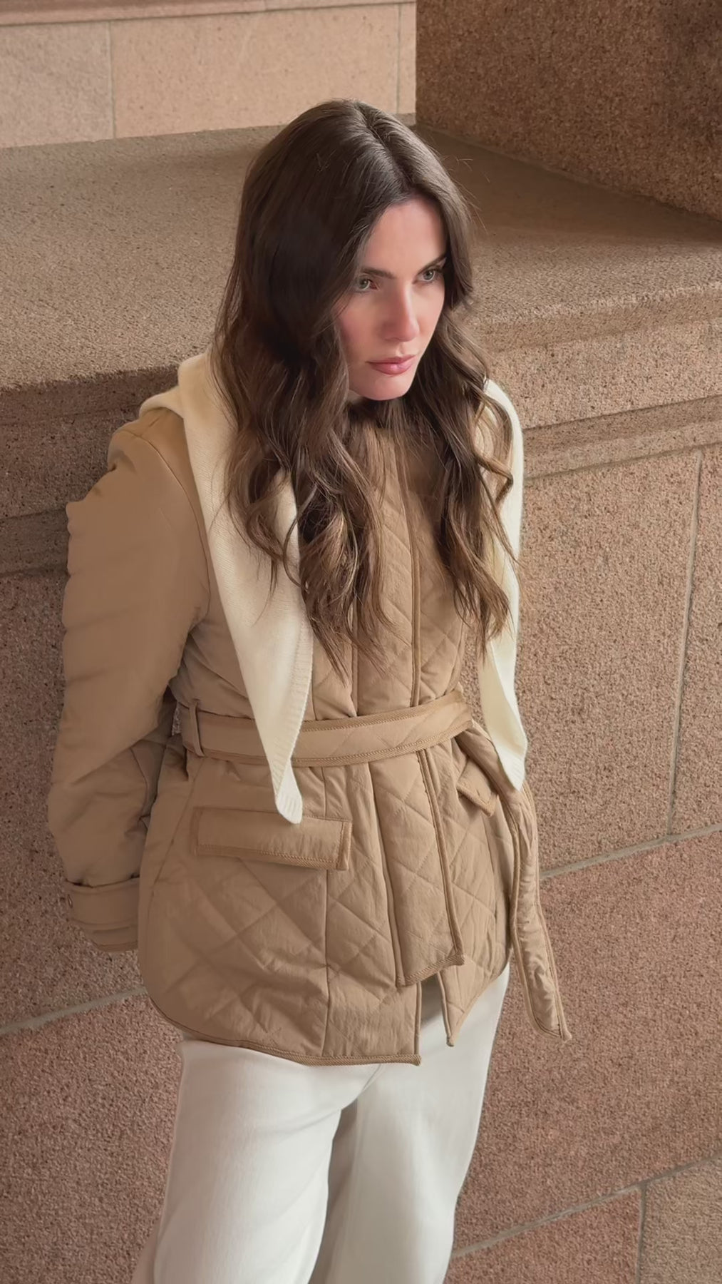 Anja Quilted Jacket - Beige