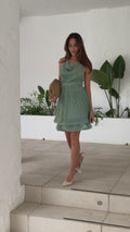 Line Chiffon Dress - Light Green