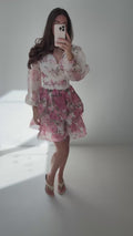 Jade Wave Rose Dress - Pink Rose