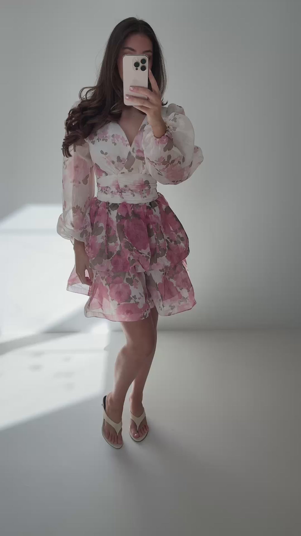 Jade Wave Rose Dress - Pink Rose