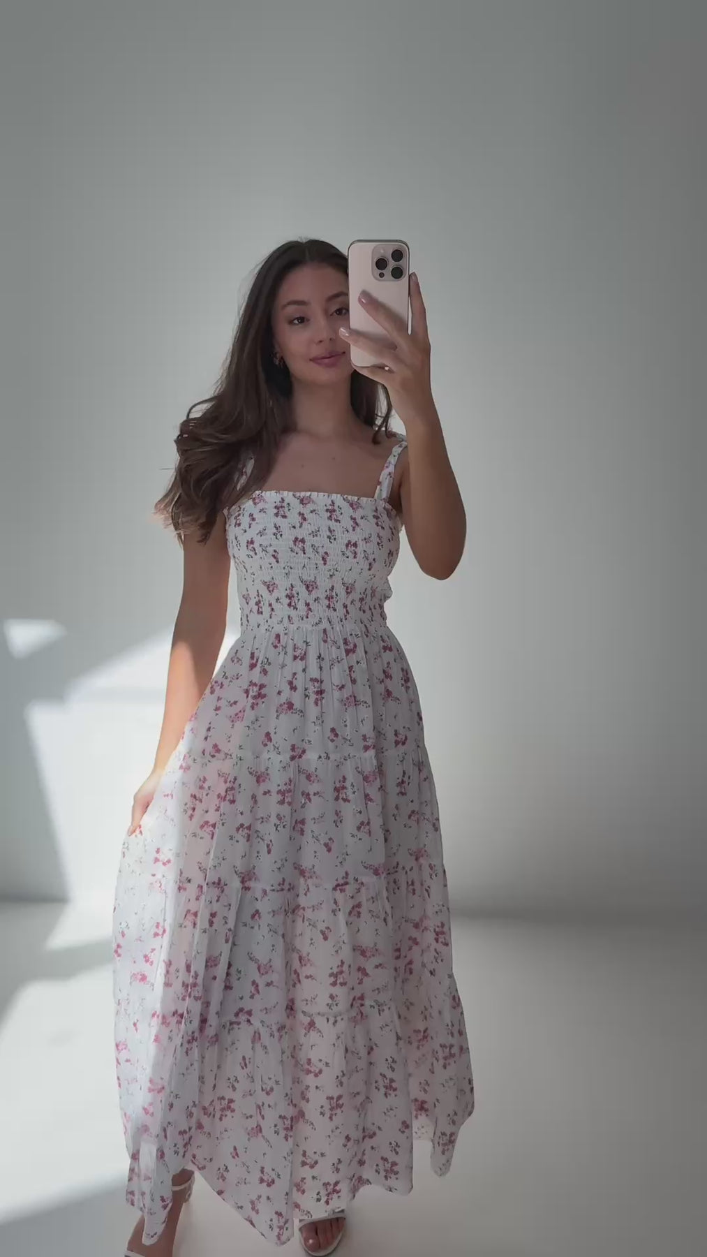 Magni Cotton Maxi Dress - Pink Floral