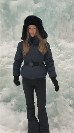 Emily Down Belt Jacket - Navy