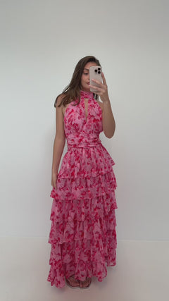 Ailu Maxi Dress - Pink/Red