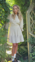 Liv Cord Solid Dress - Creme