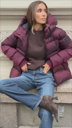 Maud Puff Jacket - Burgundy