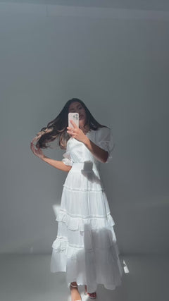 Vera Voile Dress - White