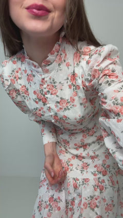Liv B Rose Anglais Dress - Coral